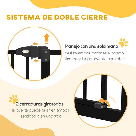 Barrière pour chien à largeur réglable de 76 à 104 cm, barrière de sécurité avec 2 extensions, noire - Image 6
