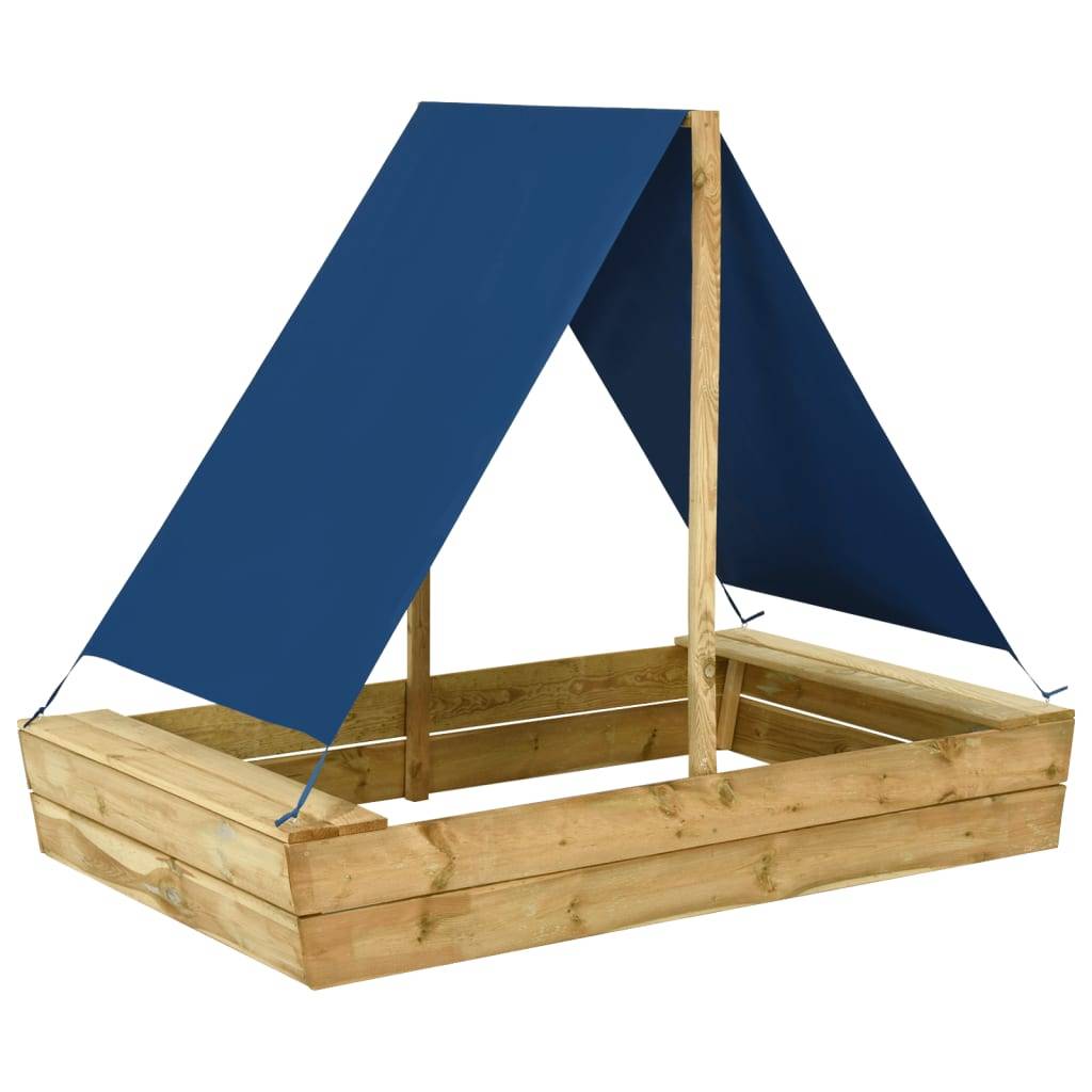 Bac à sable - Maison de jeu pour enfants avec toit 160x100x133 cm Bois de pin imprégné - Image 2