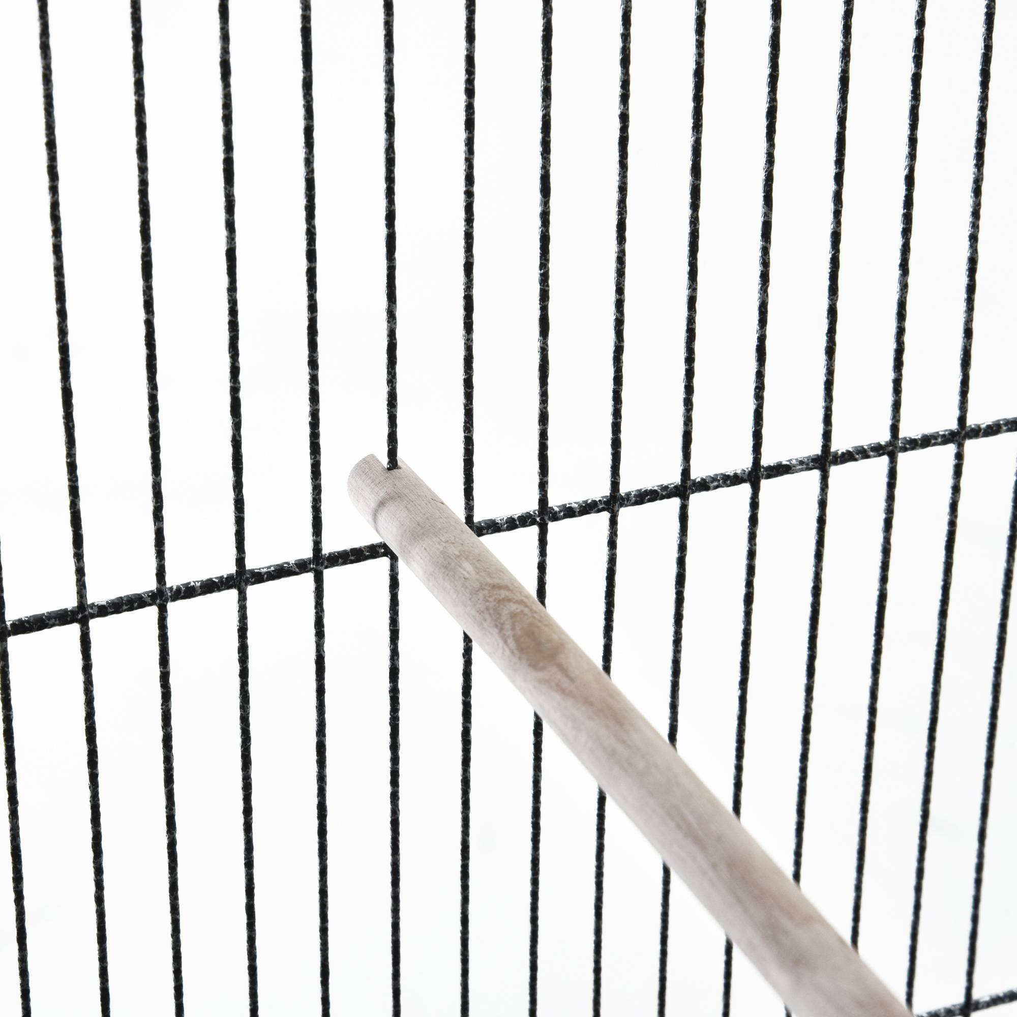 Pawhut - PawHut Cage à Oiseaux Portable avec 4 Mangeoires et 4 Perchoirs Pratique 81 x 48 x 163 cm Noir et Gris - Image 9