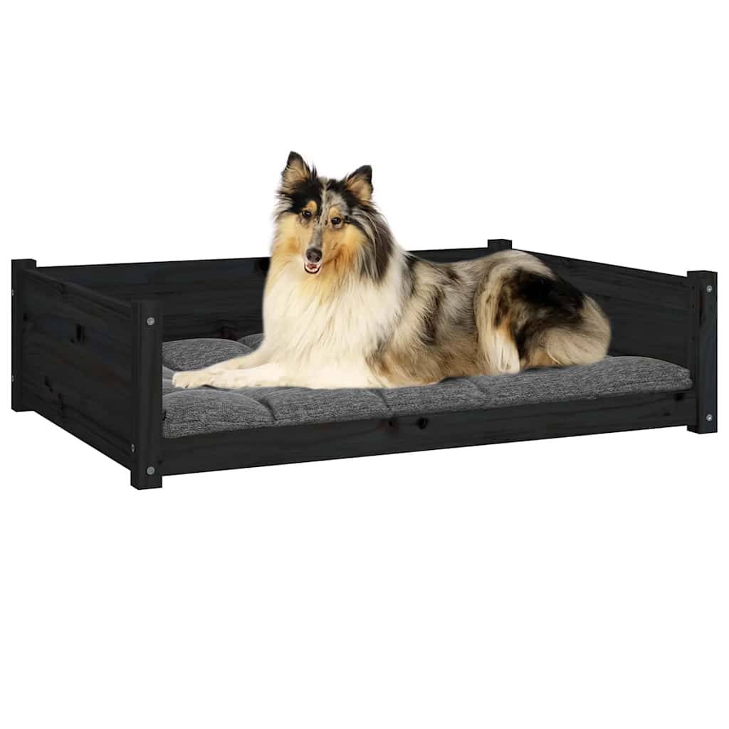Vidaxl - Lit pour chien Noir 95,5x65,5x28 cm Bois de pin solide vidaXL 821461 - Image 5