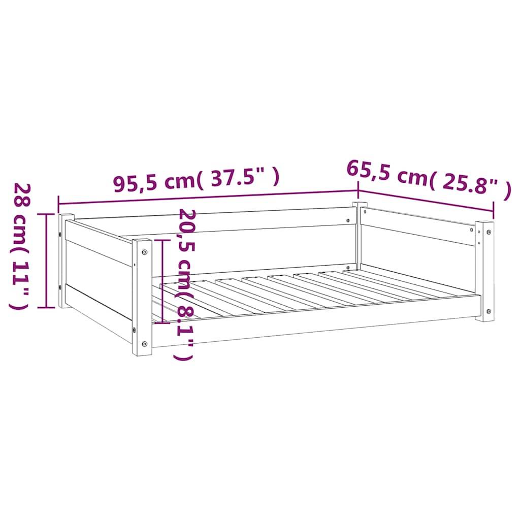 Vidaxl - Lit pour chien Noir 95,5x65,5x28 cm Bois de pin solide vidaXL 821461 - Image 3