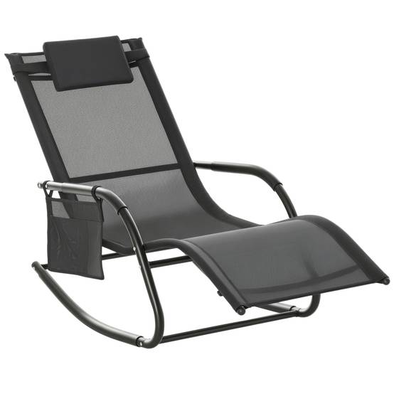 Chaise longue à bascule métal 150 x 62 x 88 cm - PANGIVO - Image 1