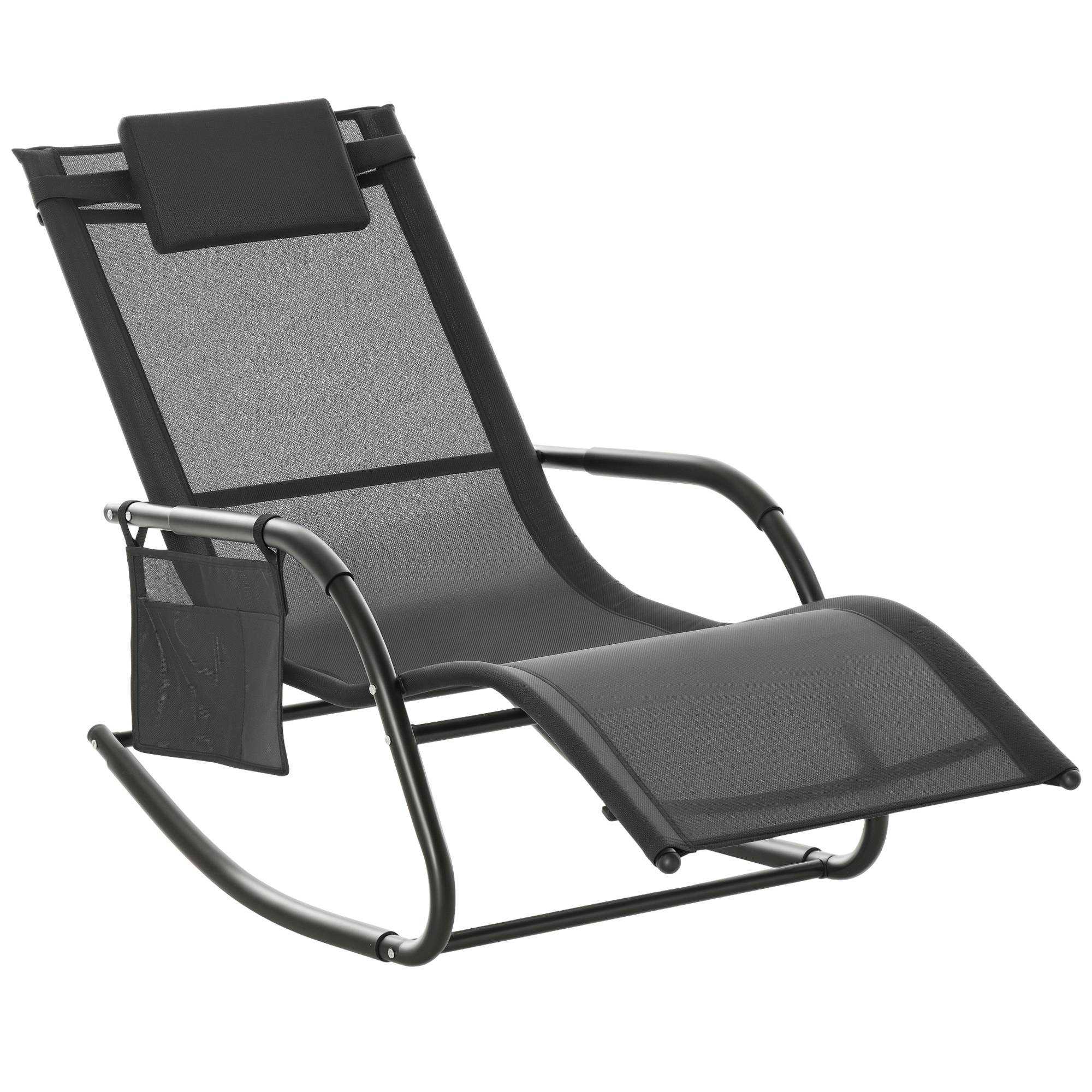 Chaise longue à bascule métal 150 x 62 x 88 cm - PANGIVO - Image 1