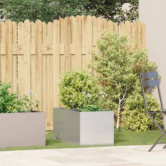 Jardinière acier inoxydable gris 80 x 40 x 40 cm - PANGIVO - Image 3