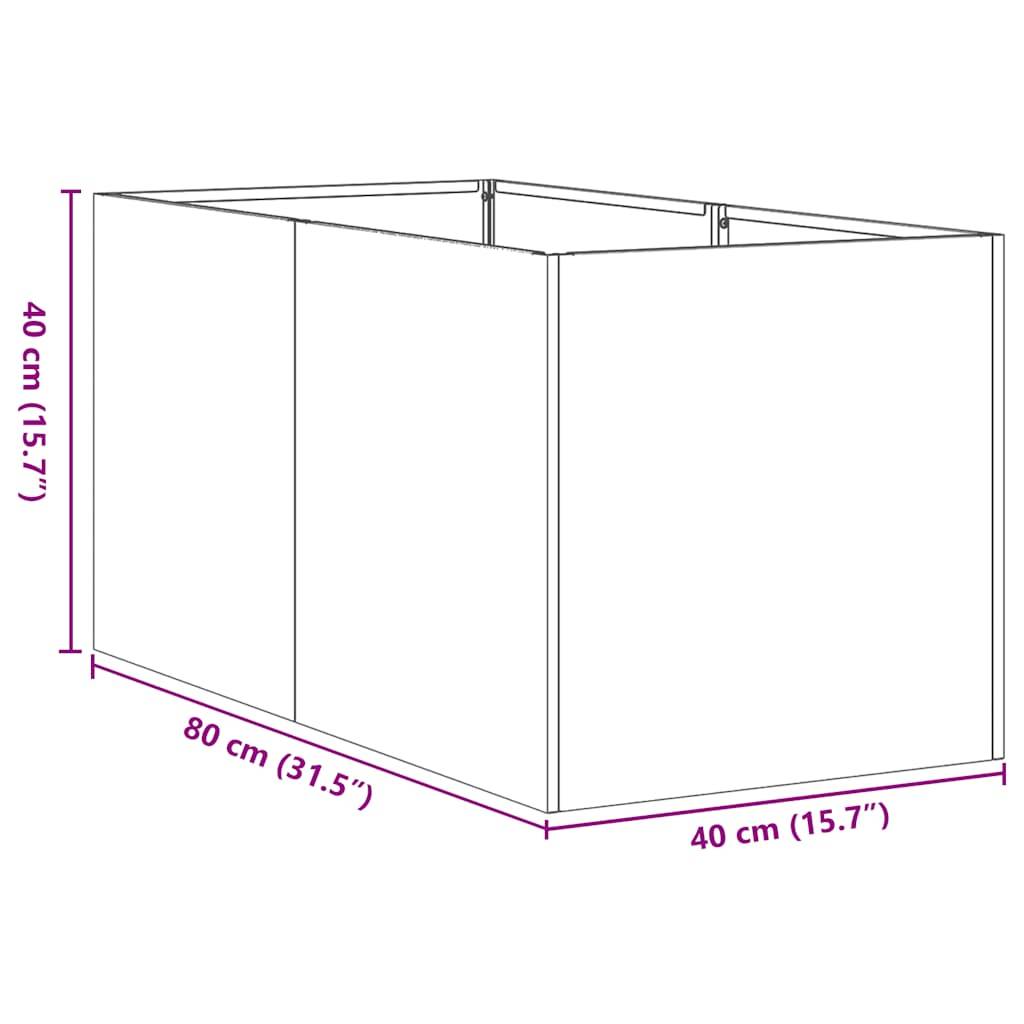 Jardinière acier inoxydable gris 80 x 40 x 40 cm - PANGIVO - Image 9