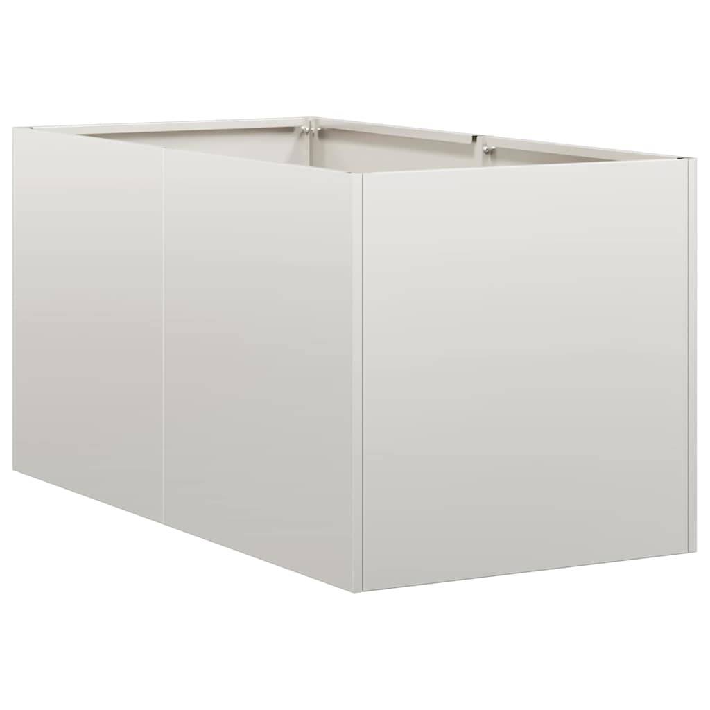 Jardinière acier inoxydable gris 80 x 40 x 40 cm - PANGIVO - Image 2