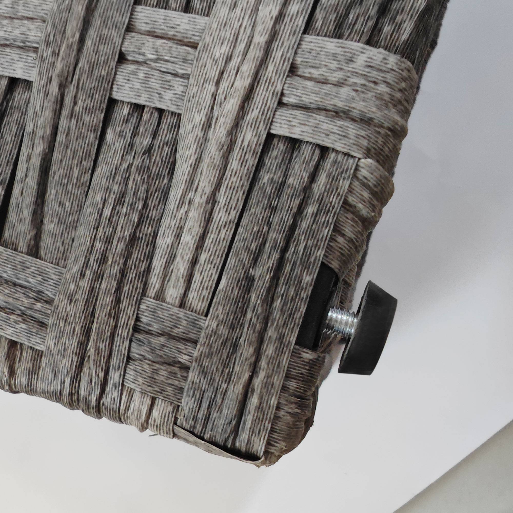 Malle de rangement jardin acier résine tressée doublure 57cm gris - ComfortXL Outdoor Living - Image 9