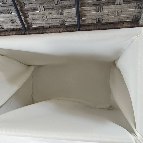 Malle de rangement jardin acier résine tressée doublure 57cm gris - ComfortXL Outdoor Living - Image 10