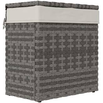 Malle de rangement jardin acier résine tressée doublure 57cm gris - ComfortXL Outdoor Living