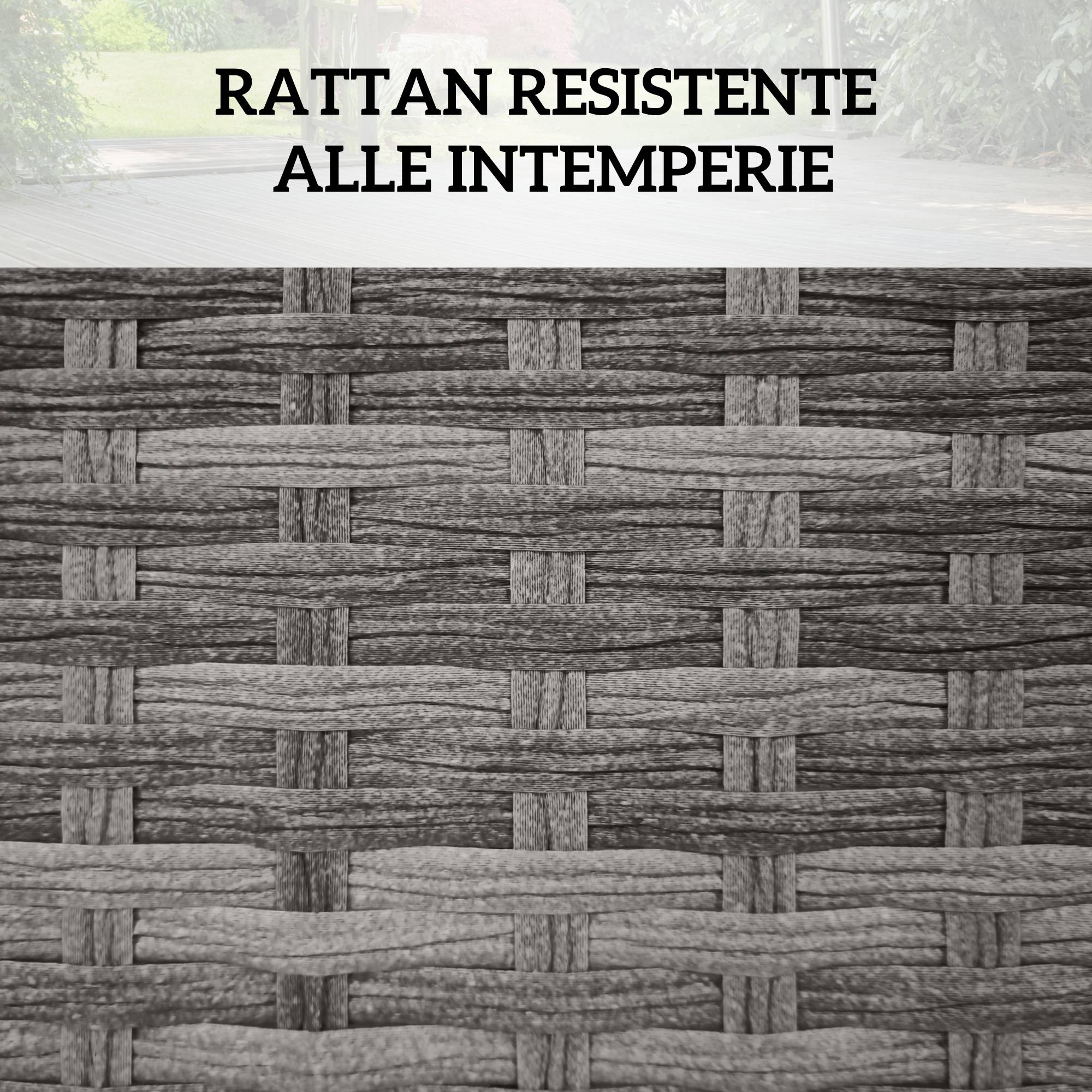 Malle de rangement jardin acier résine tressée doublure 57cm gris - ComfortXL Outdoor Living - Image 7