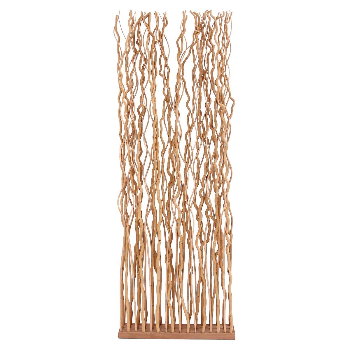 Aubry Gaspard - Paravent en osier avec socle et 45 tiges Twist - Image 1