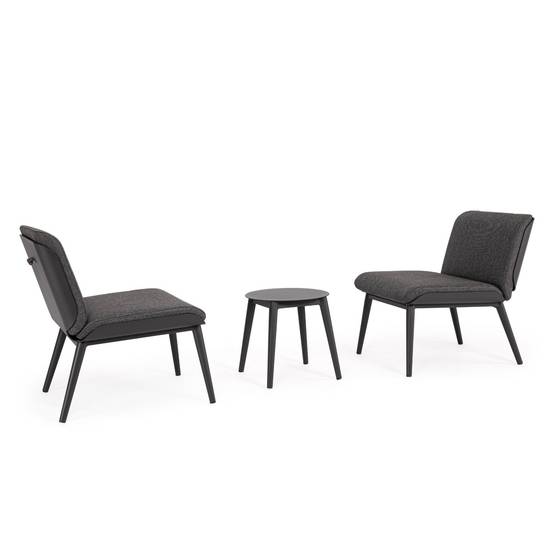 Autre - Salon de jardin en aluminium et coussins toile (set de 3) - ST VALERY - Image 1