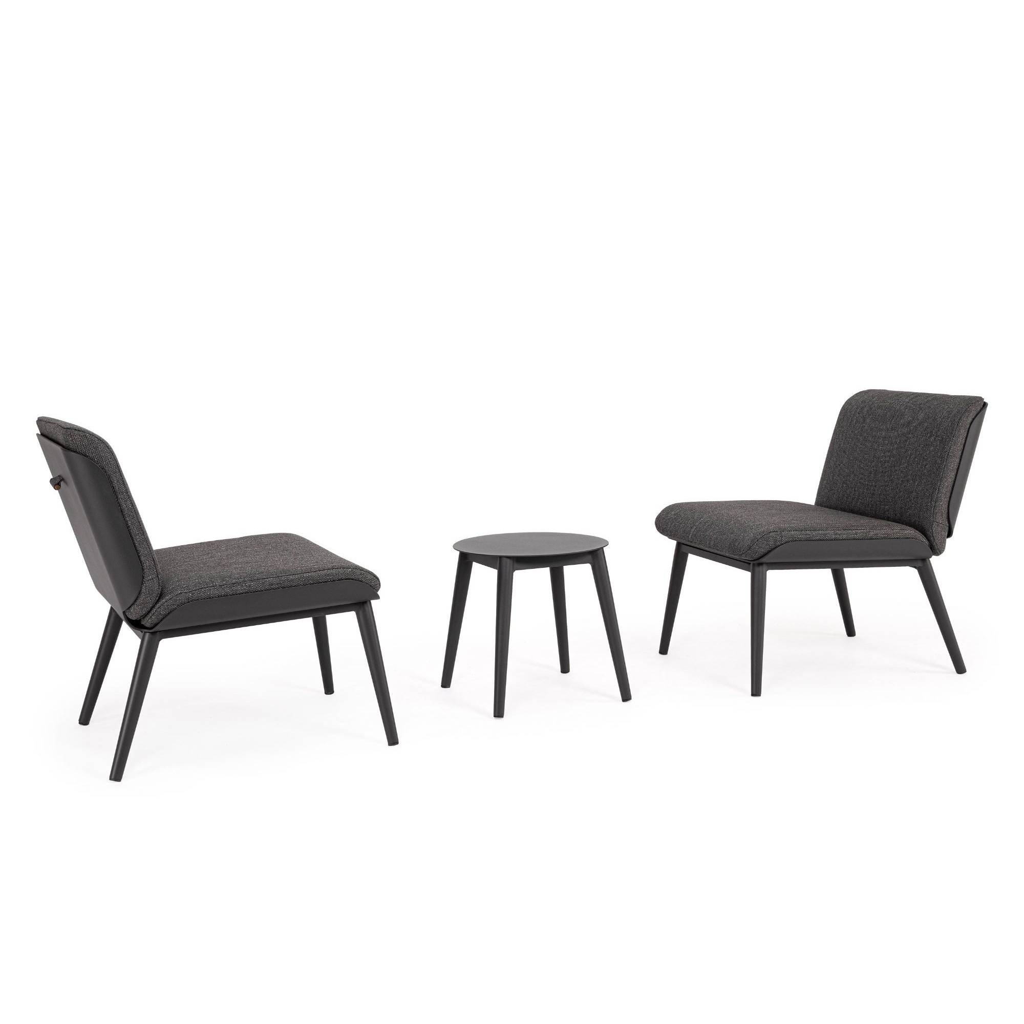 Autre - Salon de jardin en aluminium et coussins toile (set de 3) - ST VALERY - Image 1