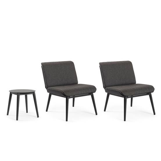 Autre - Salon de jardin en aluminium et coussins toile (set de 3) - ST VALERY - Image 6