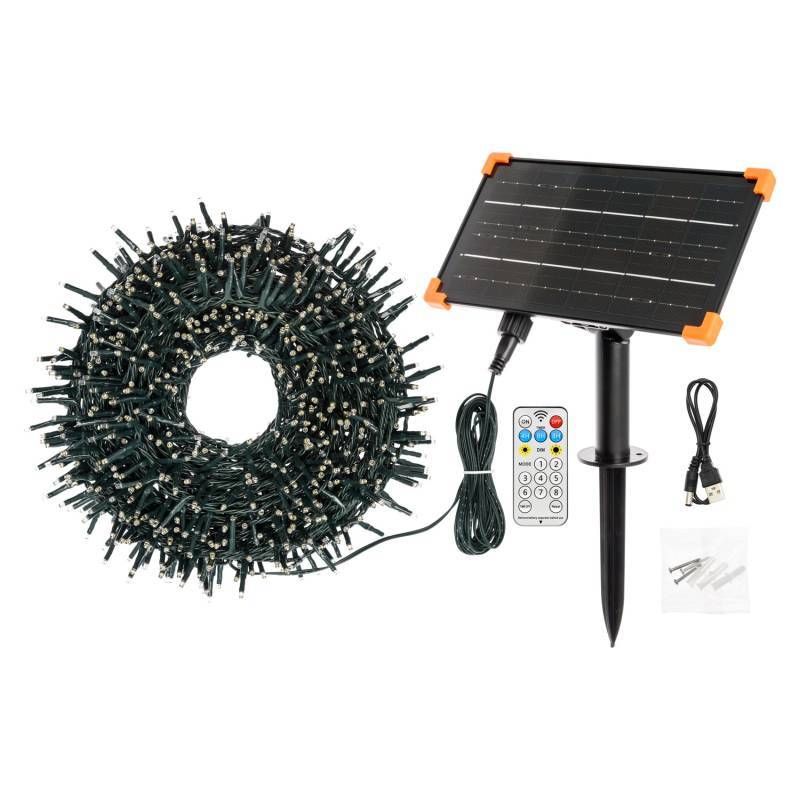 Guirlande lumineuse solaire BOA 20M 1000 LED blanc chaud câble vert SMART Connect Lotti - Image 1