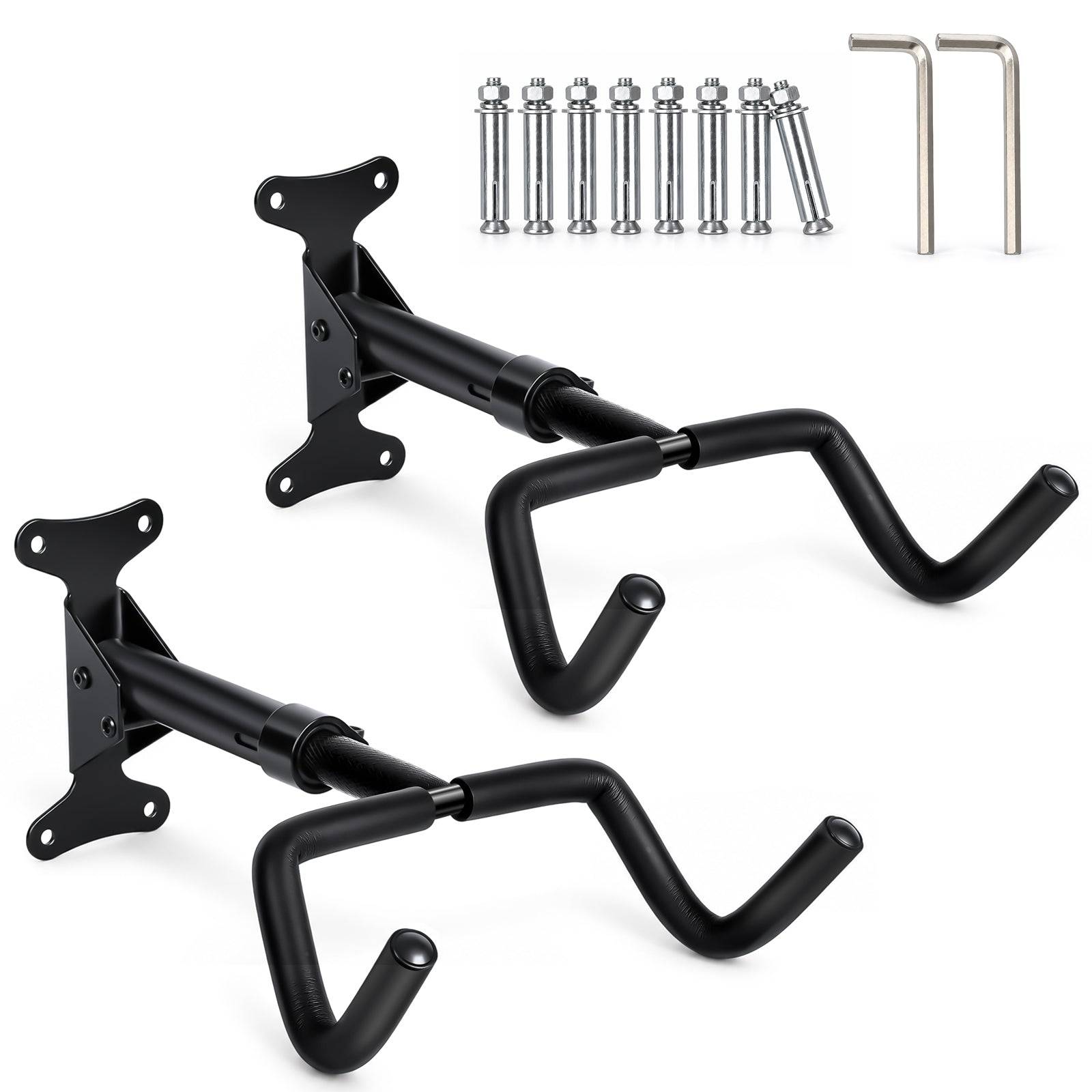 Vounot - Lot de 2 Supports muraux pour vélos réglables et pliables - Métal - Charge max 30kg - Noir - VOUNOT® - Image 1