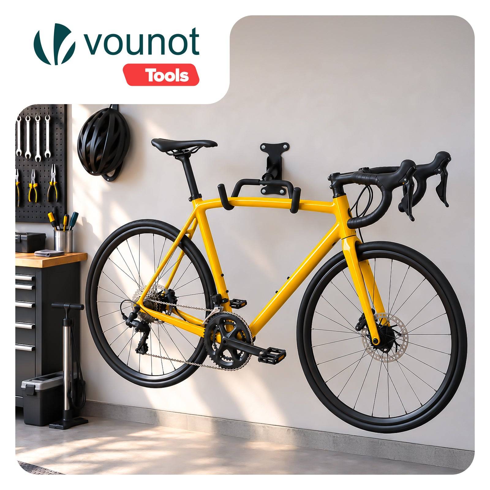 Vounot - Lot de 2 Supports muraux pour vélos réglables et pliables - Métal - Charge max 30kg - Noir - VOUNOT® - Image 2