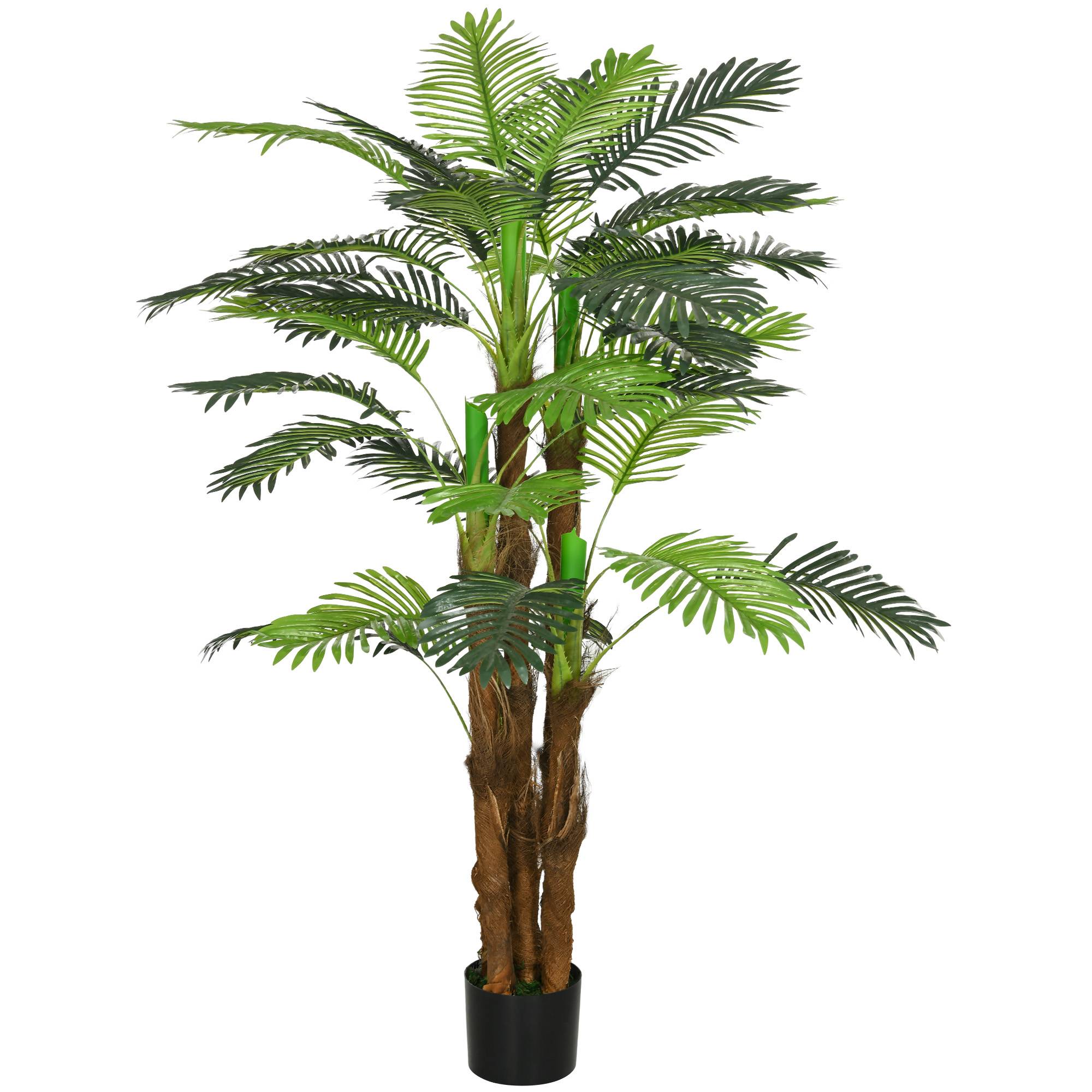 Grand Palmier Artificiel Plastique PE Décoration Intérieur Ambiance Exotique 160cm Vert - ComfortXL Outdoor Living - Image 2
