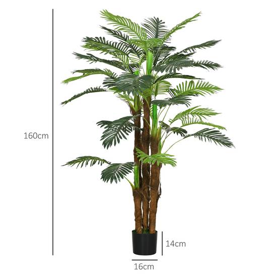 Grand Palmier Artificiel Plastique PE Décoration Intérieur Ambiance Exotique 160cm Vert - ComfortXL Outdoor Living - Image 5