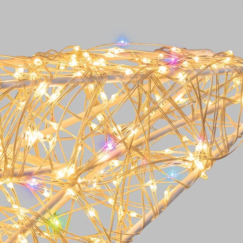 Lotti - Étoile 3D ø75cm MicroLED Blanc Chaud & RGB MultiFLASH Métal Or Extérieur IP44 - HDM Pro Lotti - Image 5