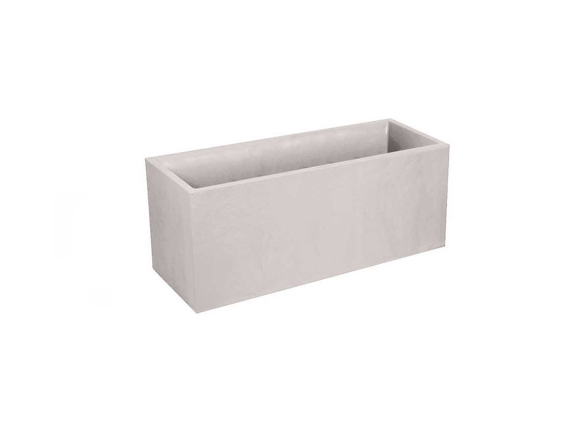 Eda - Jardinière rectangulaire Volcania effet pierre 99,5 x 39,5 x 43,5 cm - Beige calcaire - Eda - Image 1