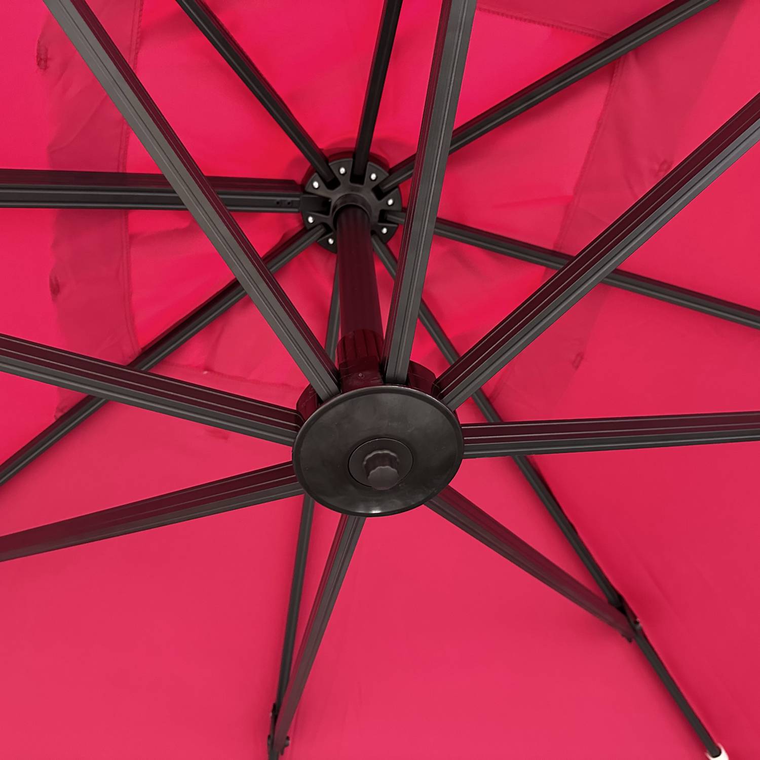 Happy Garden - Parasol déporté MOLOKAI carré 3x3m fuchsia + housse - HAPPY GARDEN - Image 5