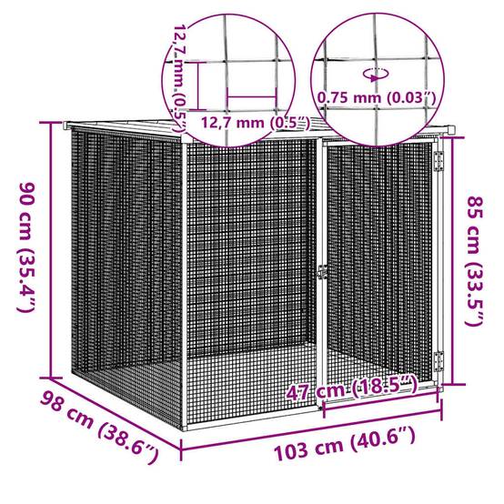 Vidaxl - Poulailler avec toit anthracite 103x98x90 cm acier galvanisé vidaXL 172337 - Image 6