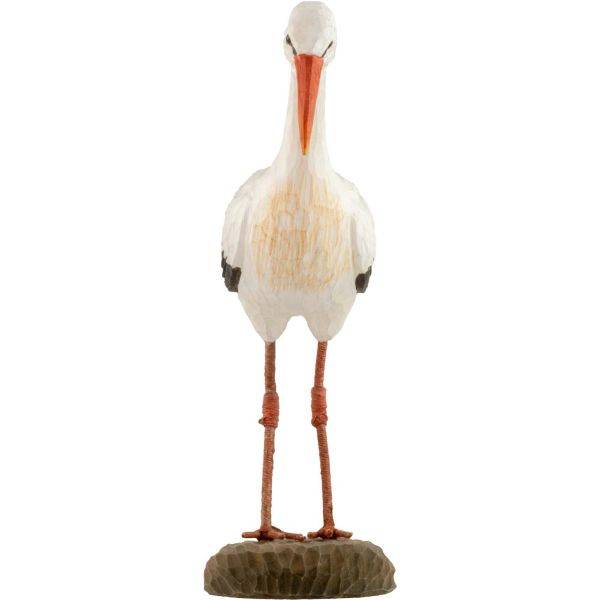 Cigogne en bois sculptée à la main 16 x 6.5 x 21 cm Wildlife Garden - Image 3