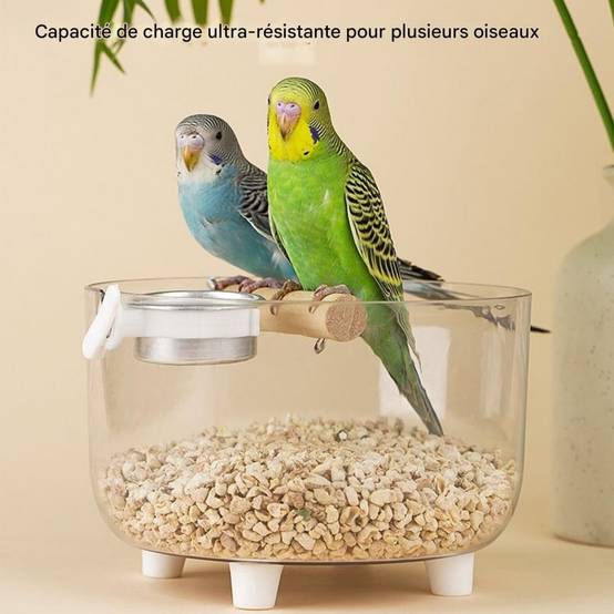 Perchoir Toilette Pour Oiseaux Adapté aux Oiseaux Petits/Moyens, Bol Amovible - Lytech - Image 3