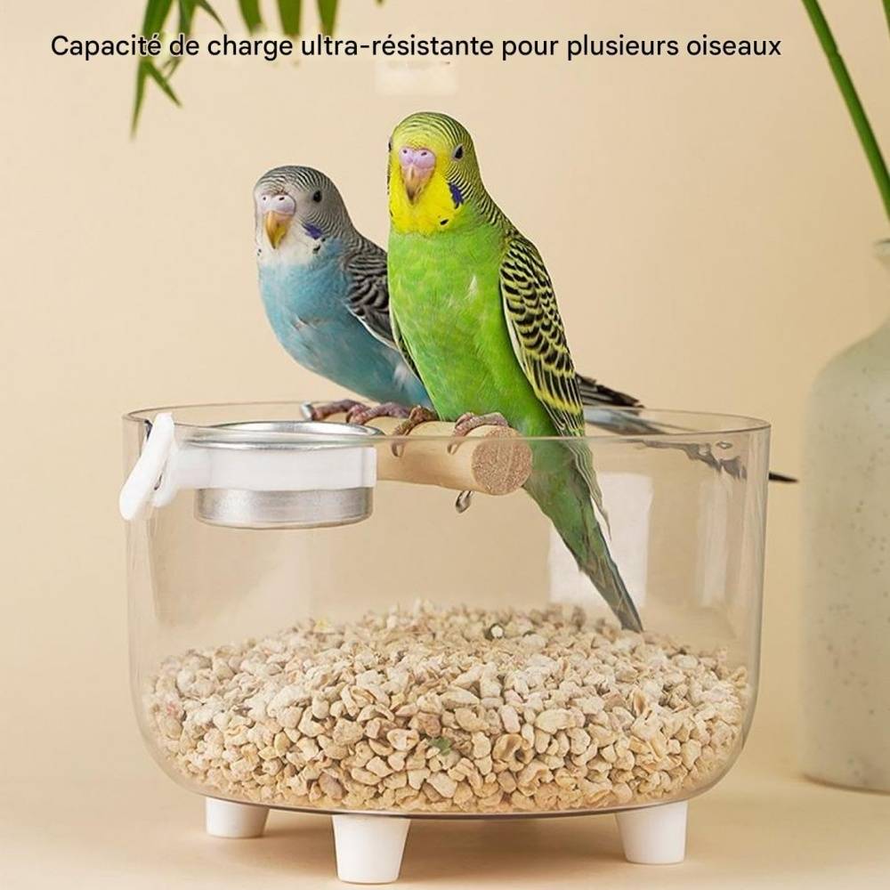 Perchoir Toilette Pour Oiseaux Adapté aux Oiseaux Petits/Moyens, Bol Amovible - Lytech - Image 3