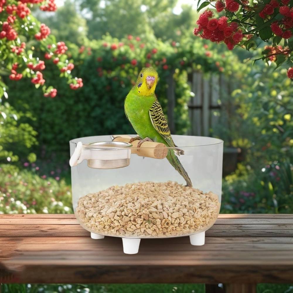Perchoir Toilette Pour Oiseaux Adapté aux Oiseaux Petits/Moyens, Bol Amovible - Lytech - Image 4