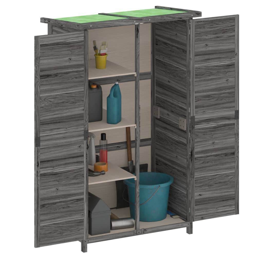 Maison Chic - Abri à outils 0.47m² - Cabane à outils - Abri de jardin gris 83x57x140 cm bois massif pin MAISON CHIC - Image 3
