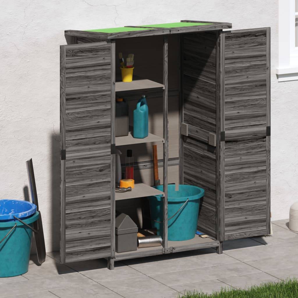 Maison Chic - Abri à outils 0.47m² - Cabane à outils - Abri de jardin gris 83x57x140 cm bois massif pin MAISON CHIC - Image 2