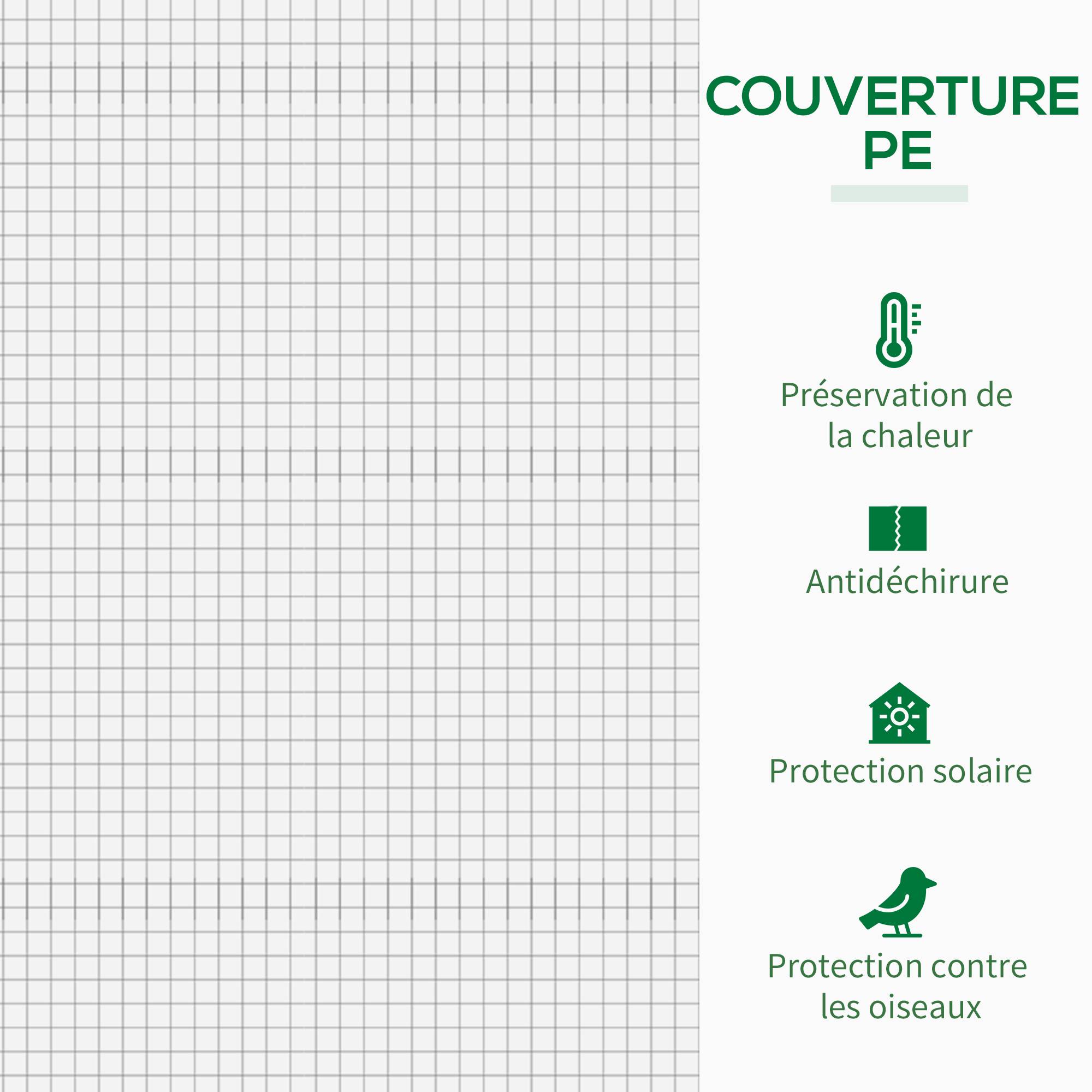 ComfortXL - Serre de jardin compacte en PE blanc 200 x 76 x 168 cm potager porte enroulable - ComfortXL Outdoor Living - Image 6