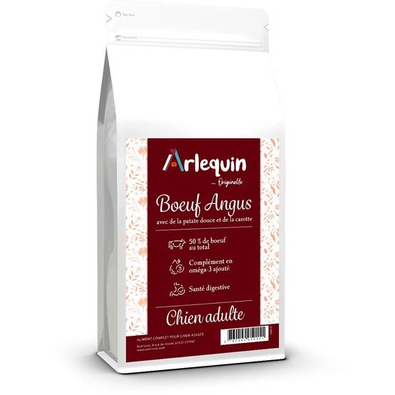 CROQUETTE CHIEN SANS CÉRÉALES ARLEQUIN ORIGINELLE BŒUF ANGUS 12 kg - Image 1