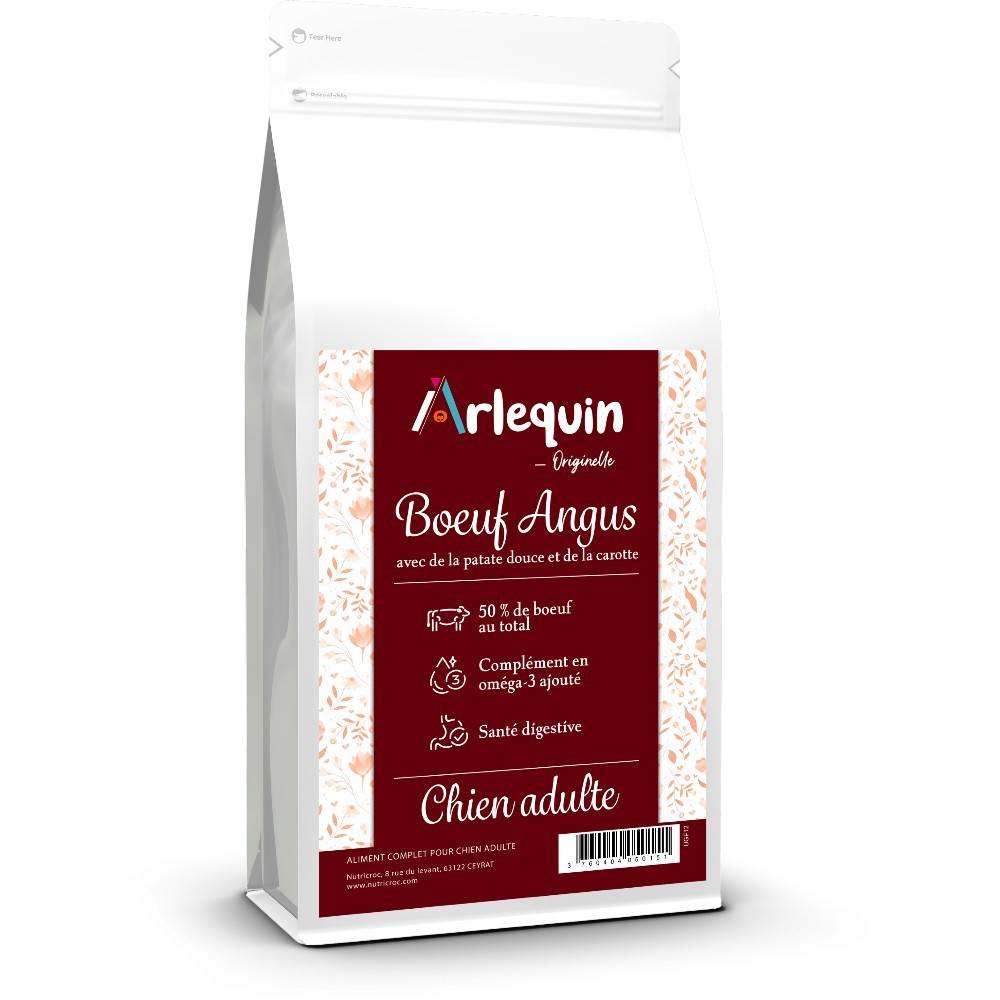 CROQUETTE CHIEN SANS CÉRÉALES ARLEQUIN ORIGINELLE BŒUF ANGUS 12 kg - Image 1
