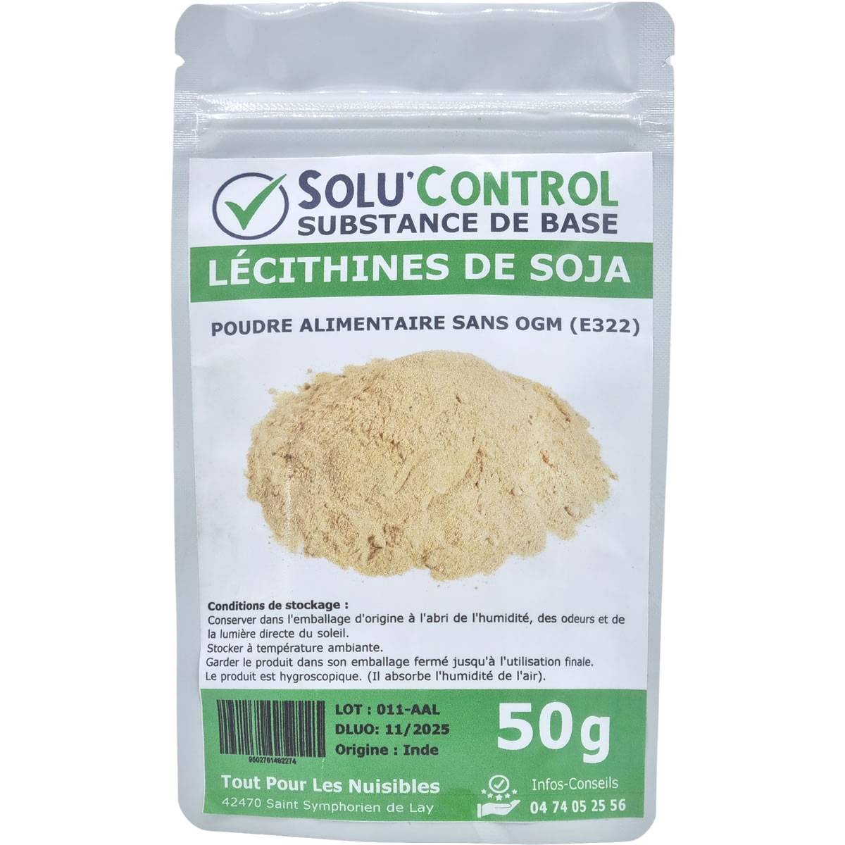 SOLU'CONTROL - Lécithine de Soja sans OGM - Sachet de 50g - Image 2