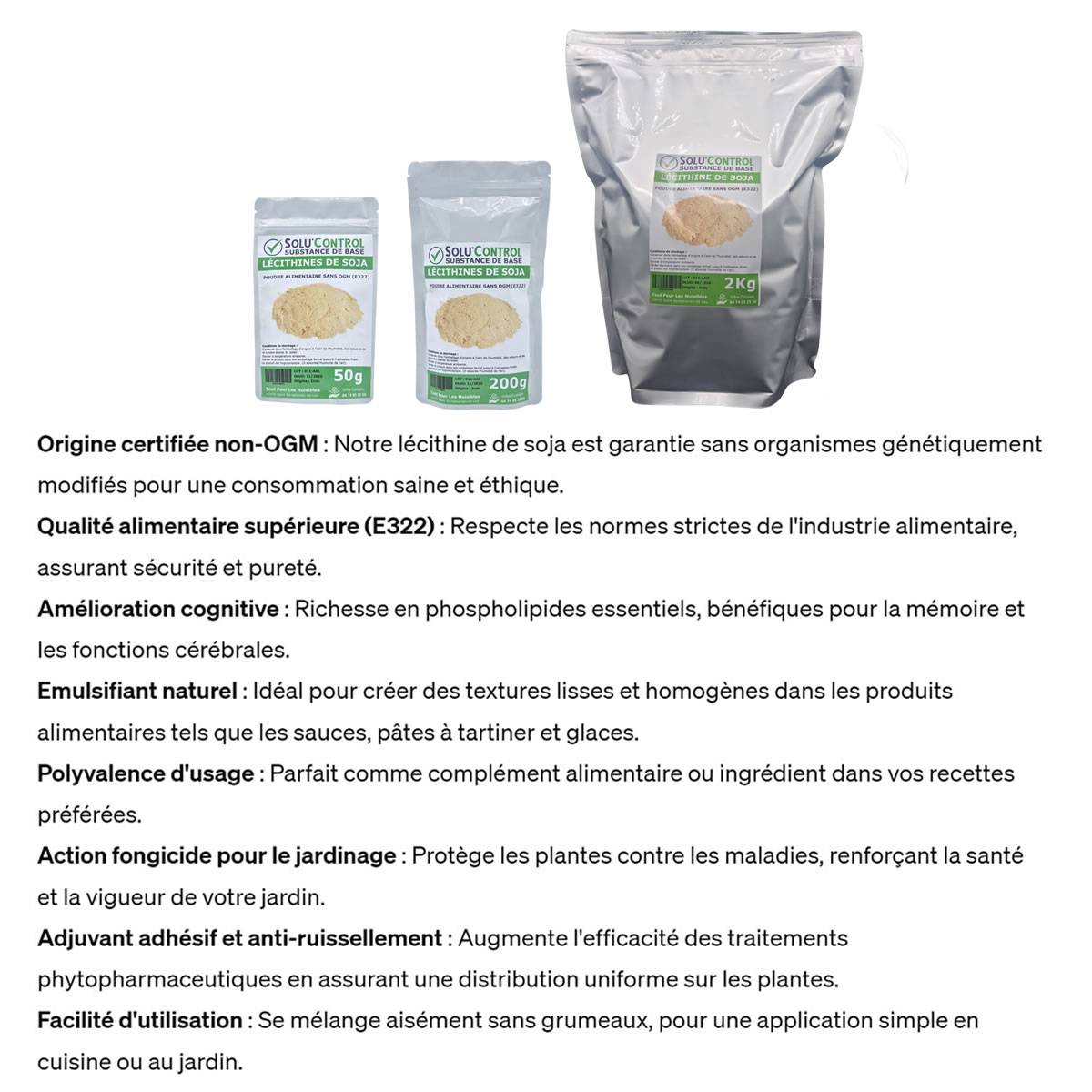 SOLU'CONTROL - Lécithine de Soja sans OGM - Sachet de 50g - Image 4
