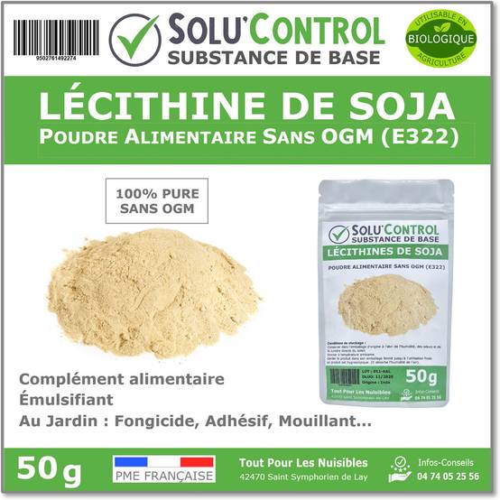 SOLU'CONTROL - Lécithine de Soja sans OGM - Sachet de 50g - Image 1