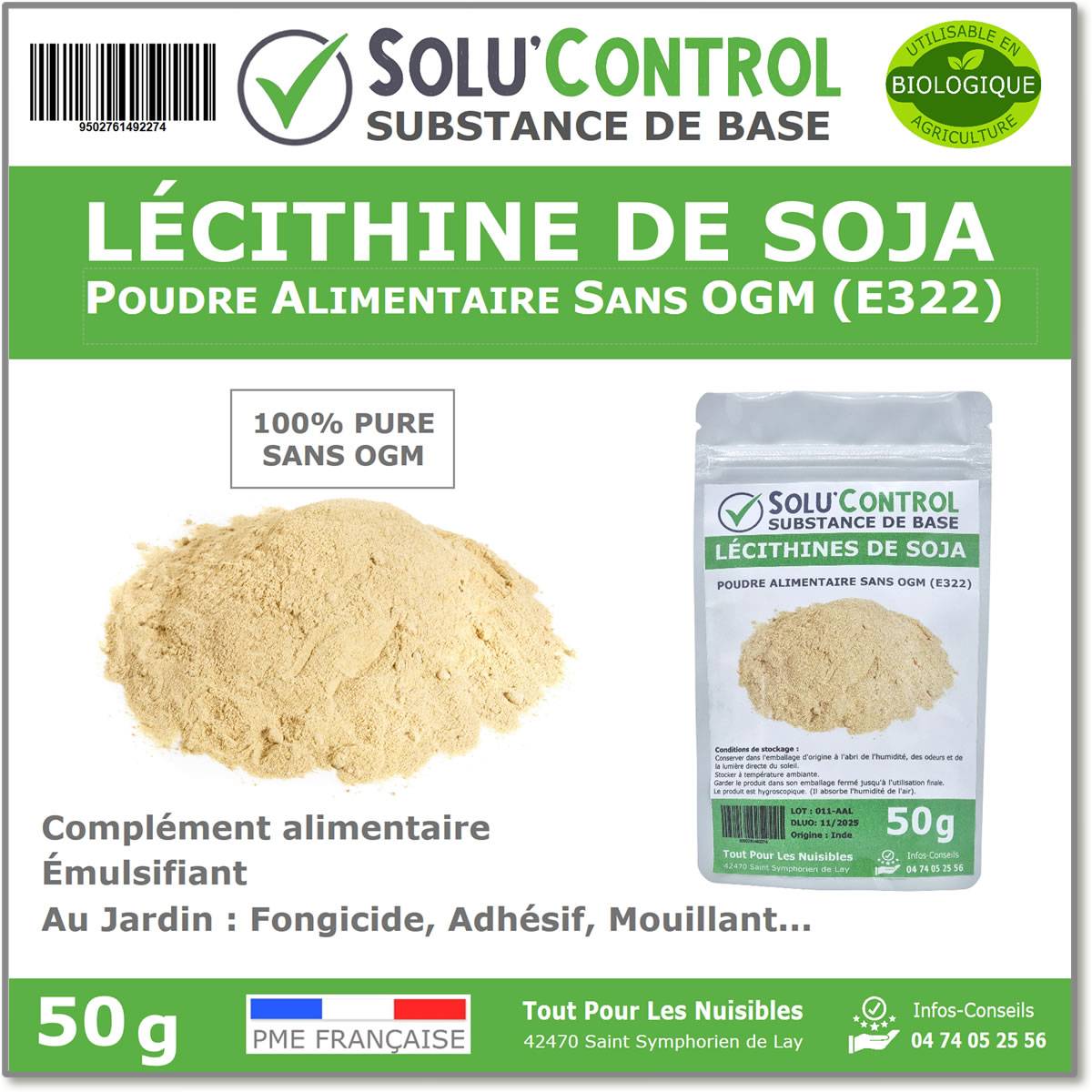 SOLU'CONTROL - Lécithine de Soja sans OGM - Sachet de 50g - Image 1
