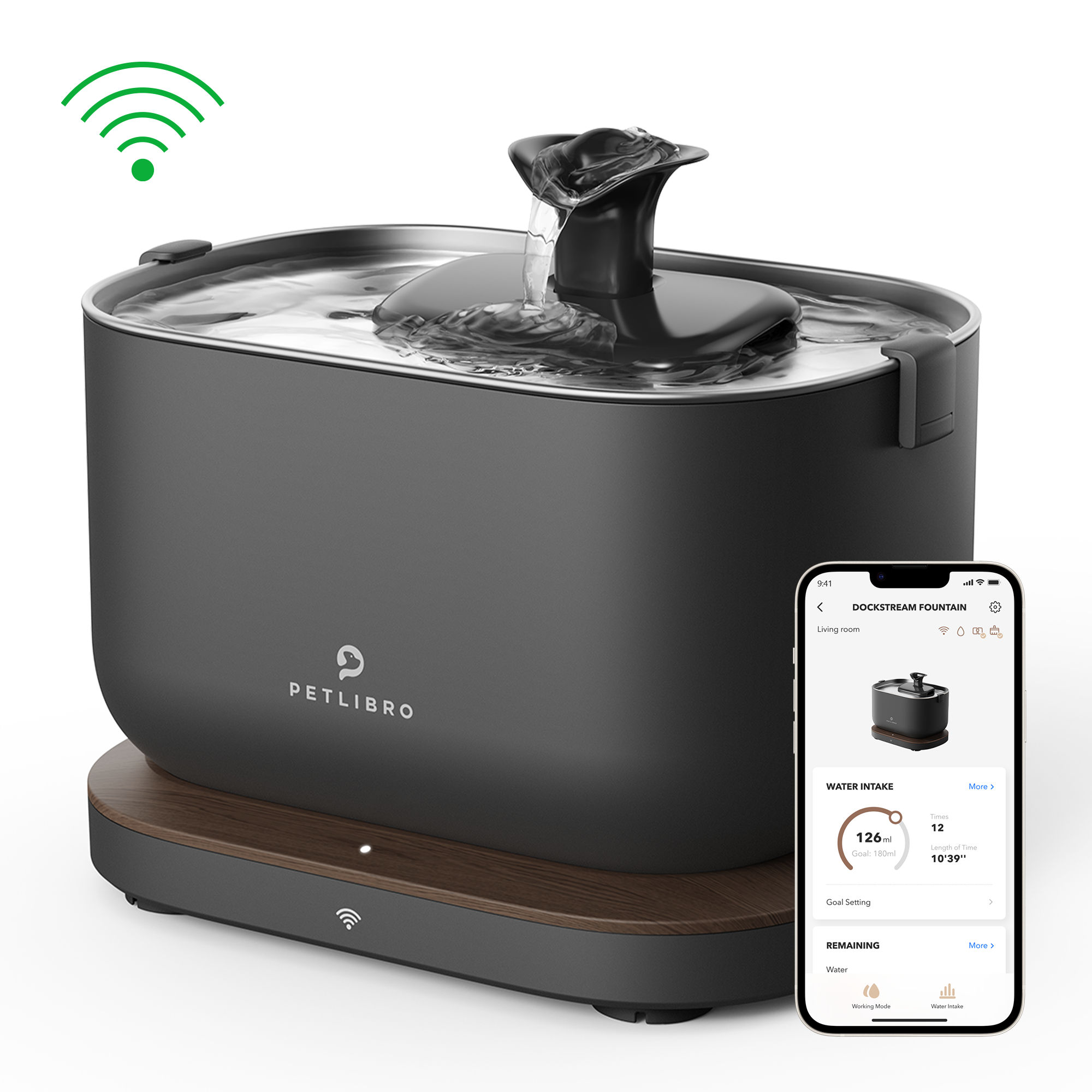 Fontaine à eau intelligente Petlibro Dockstream - Noire