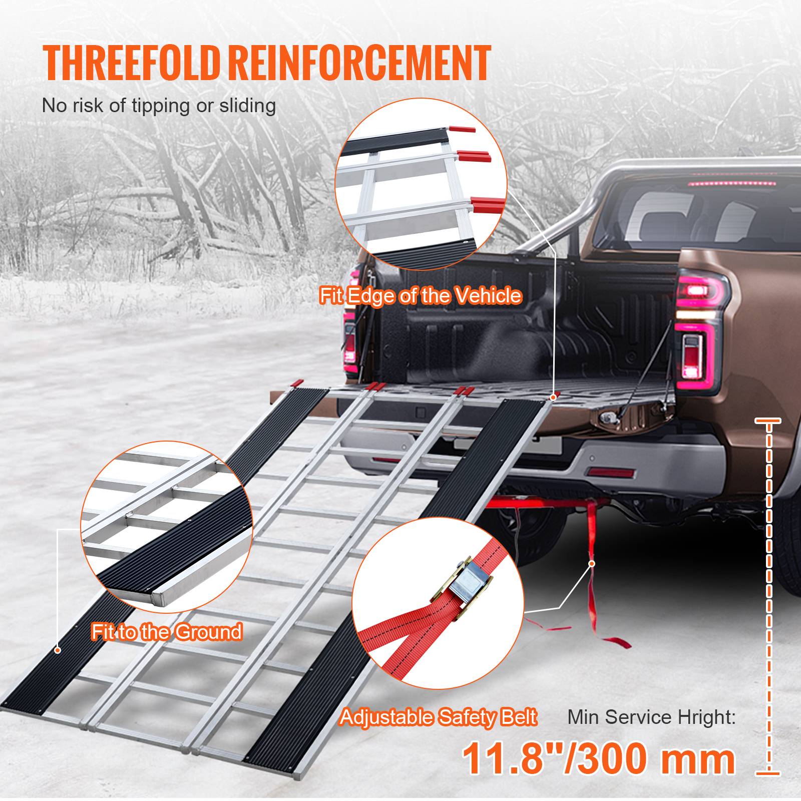Vevor - VEVOR Rampe de Chargement Pliable Extra Large 216x137,5 cm en Aluminium 680,4 kg - Image 6