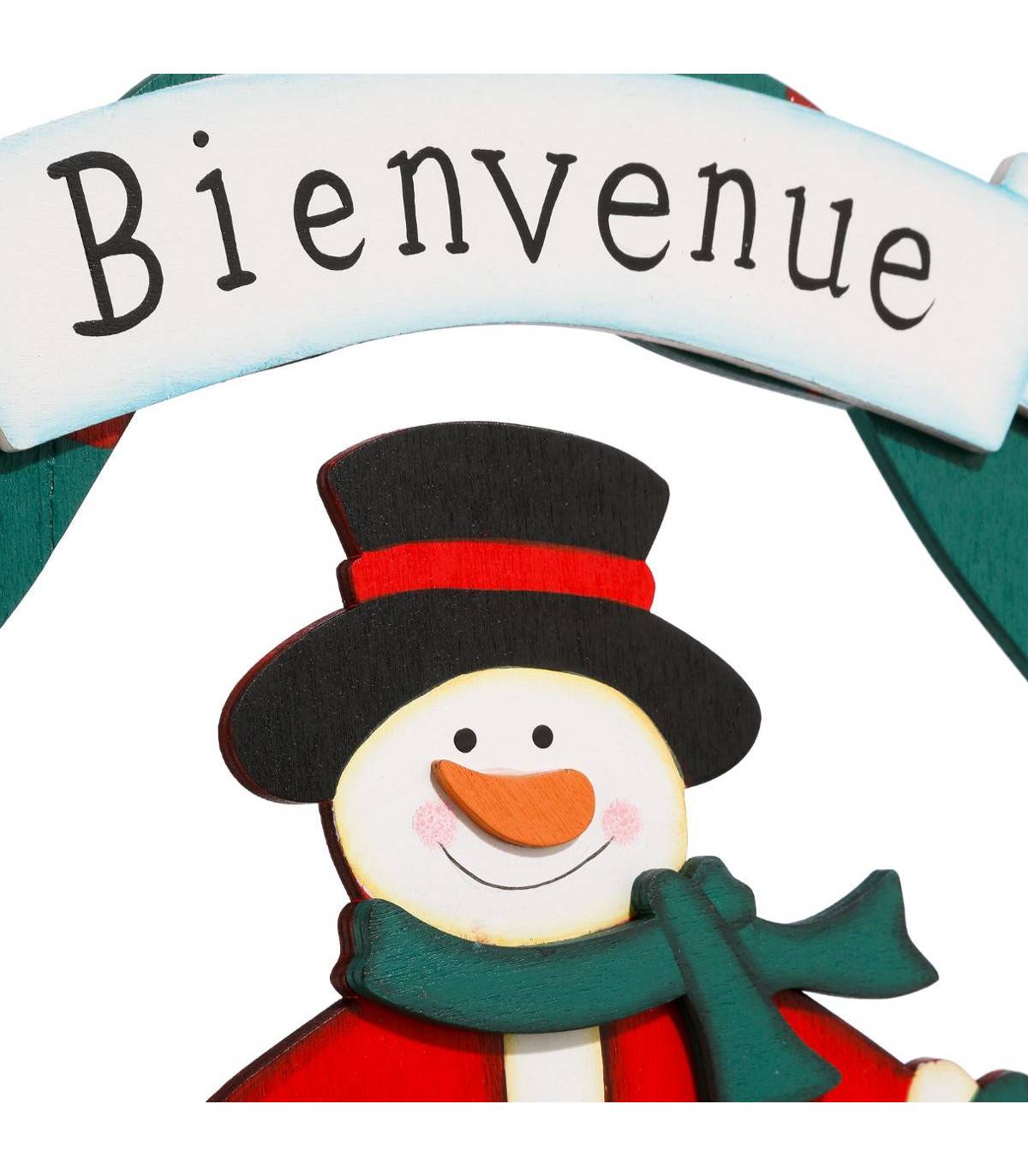 Fééric Lights & Christmas - Déco de Noël Couronne BIENVENUE en bois décoré D 30 cm - Image 2
