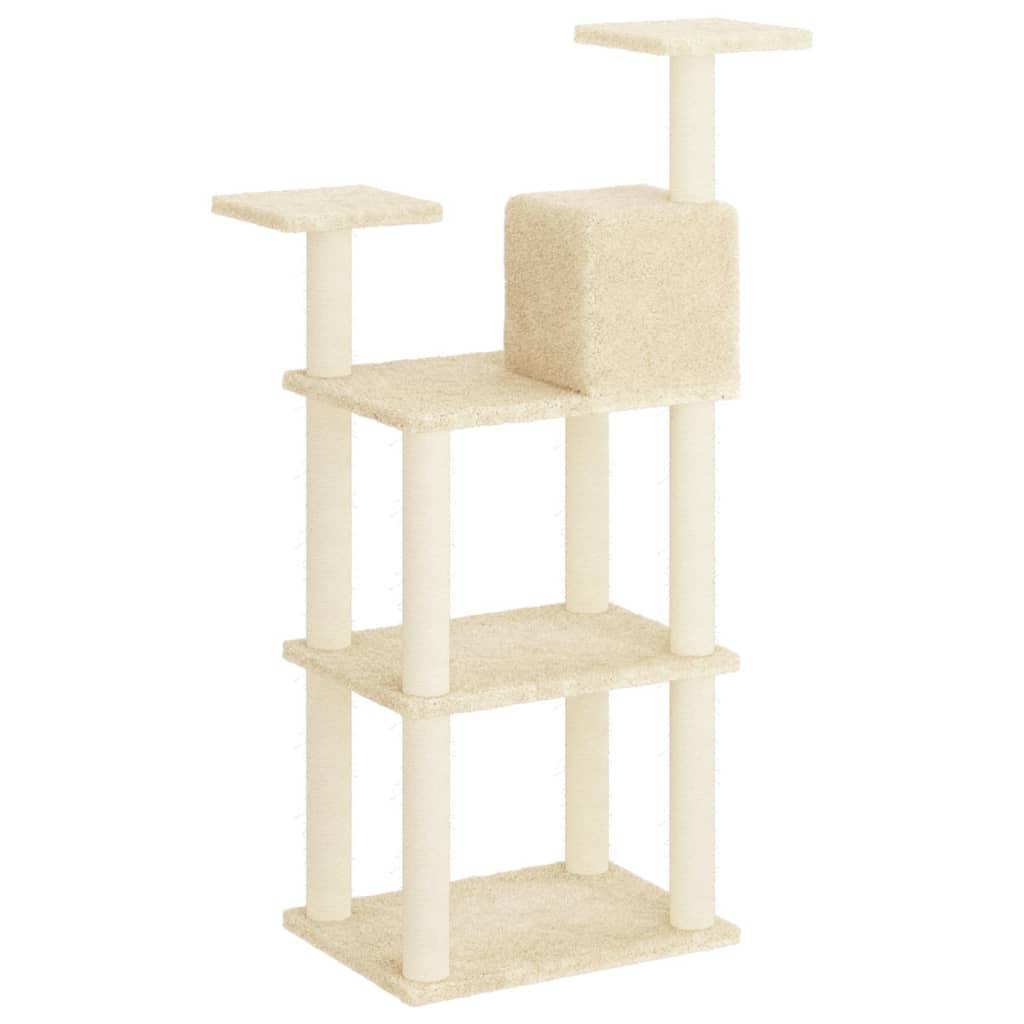 Arbre à chat bois et sisal crème 66 x 41 x 118.5 cm - PANGIVO - Image 5