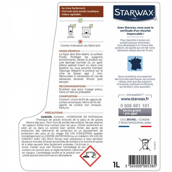 Starwax - Nettoyant express inserts pour poêle & cheminée 1L STARWAX - Image 2