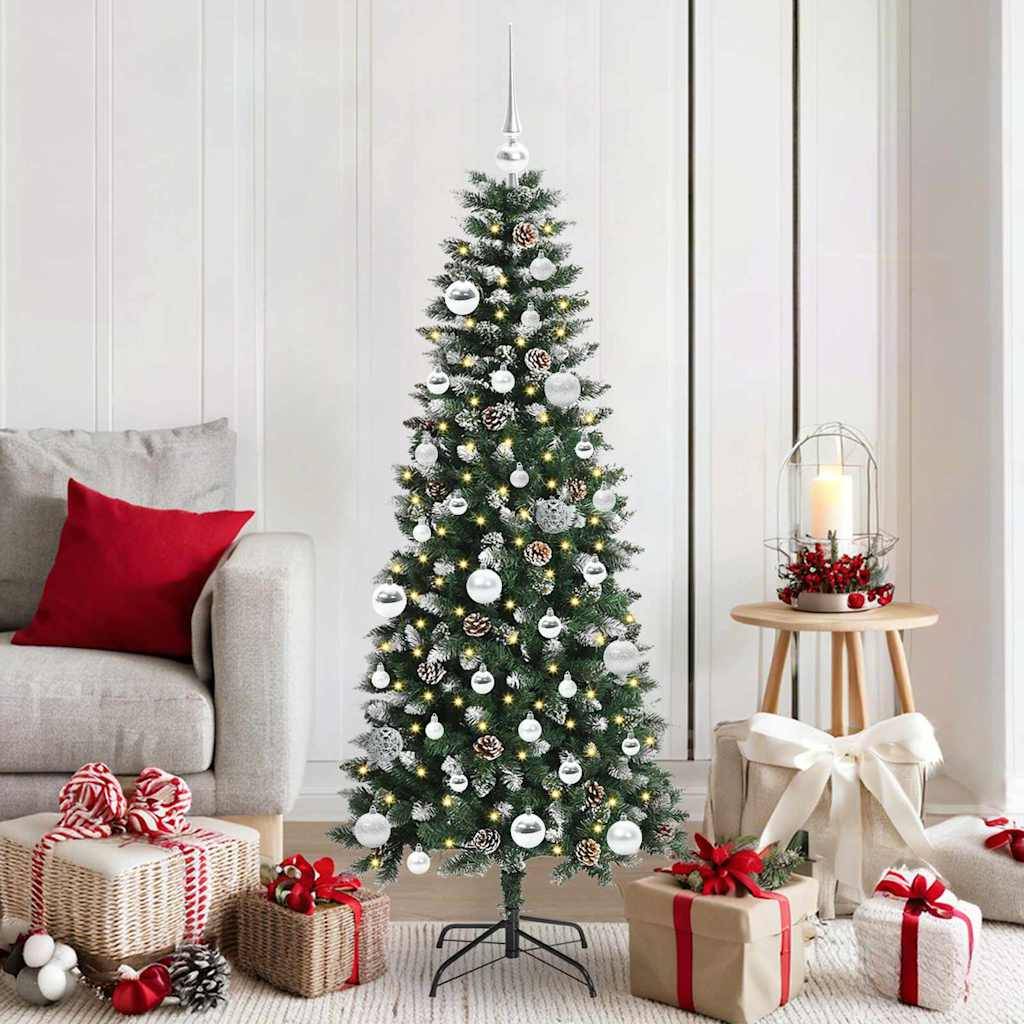 Sapin de Noël | Arbre de Noël artificiel Vert 150 cm PVC, plastique et acier Maison Chic - Image 2