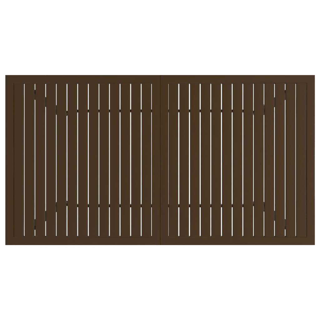 Table de Jardin Rectangulaire 140x80 cm Marron en Acier Robuste, Style Industriel à Lattes – ComfortXL Outdoor Living - Image 4