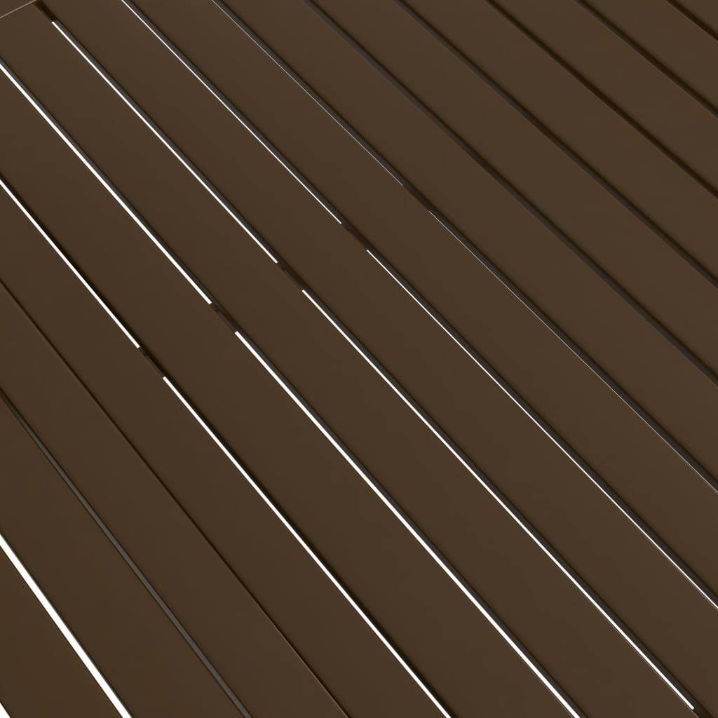 Table de Jardin Rectangulaire 140x80 cm Marron en Acier Robuste, Style Industriel à Lattes – ComfortXL Outdoor Living - Image 5