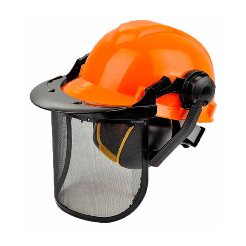 Casque Visière Professionnel de protection grillagée avec casque anti-bruit - norme CE EN1731 - EN352 - EN397 - Image 1