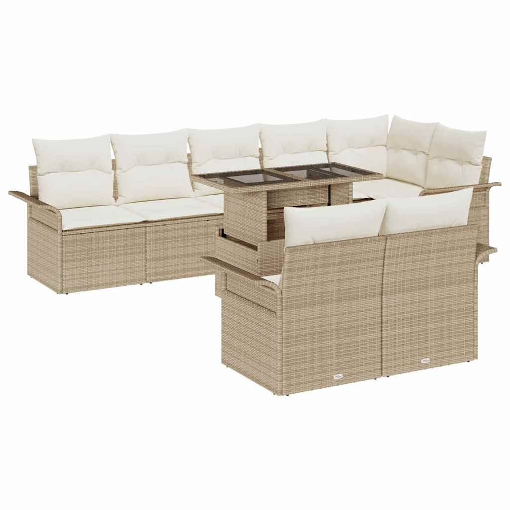Vidaxl - Ensemble de canapé de jardin 9 pcs Beige Poly rotin vidaXL 3348307 - Image 2